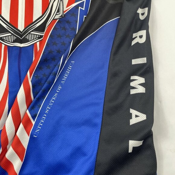 PRIMAL Cycling Jersey Men's L USA Flag Eagle Shield Zip Front United States - Picture 7 of 10